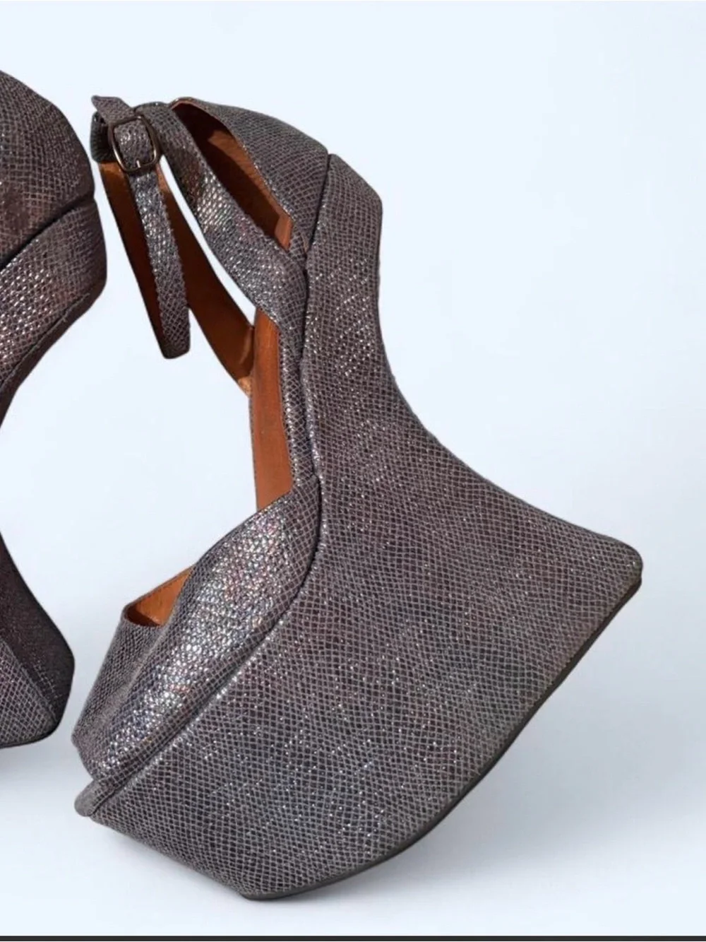 NEW Rare Y2K Jeffrey Campbell peep toe platforms deadstock size 8
